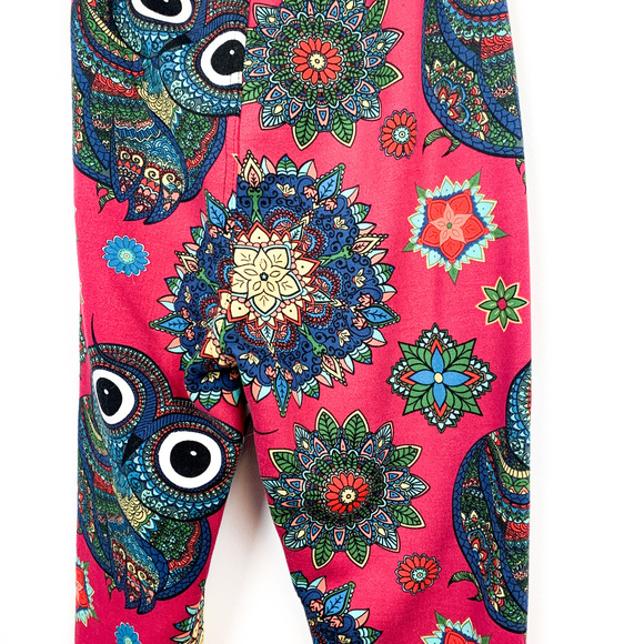 Just Cozy Pink & Blue Owl Patterned Leggings - Picture 8 of 8